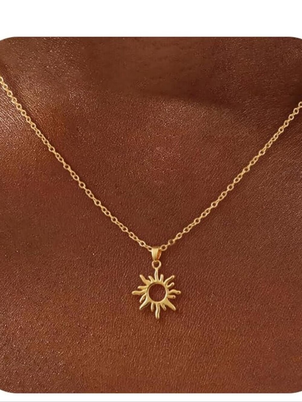Gold Sunburst Pendant Necklace - Elegant Women's Jewelry
